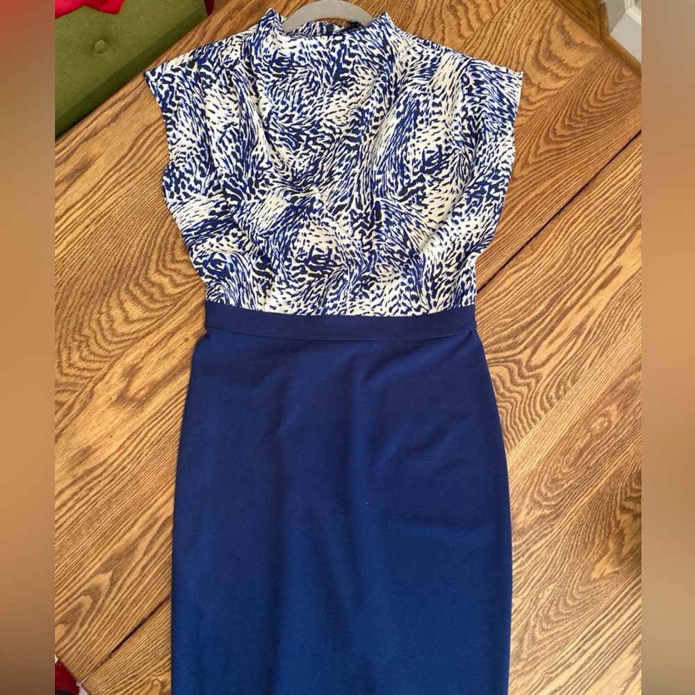 Express Draped Mock Neck Midi Dress